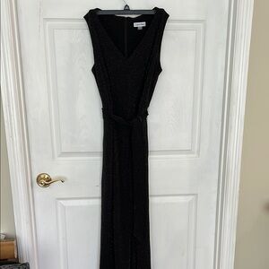 Calvin Klein Black Sleeveless V-Neck Sheath Jumpsuit